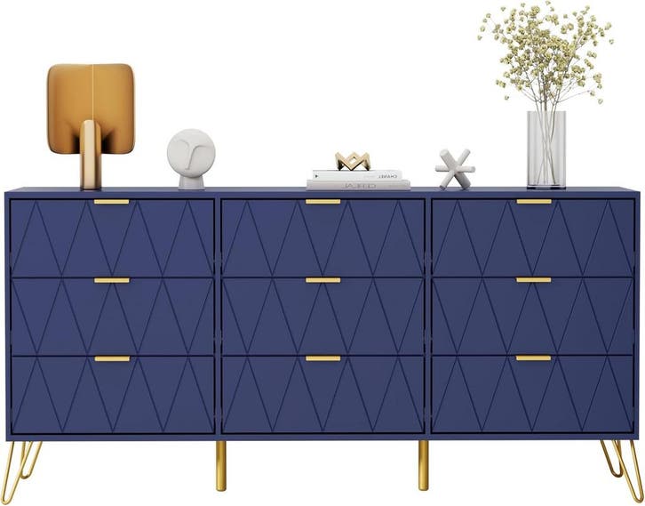 Commode - Dressoir - Ladekast - 150x34x74 cm - Marineblauw -, Maison & Meubles, Accessoires pour la Maison | Autre, Envoi