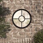 vidaXL Tuinspiegel rond 60x4 cm ijzer zwart, Verzenden