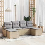 vidaXL Bankstel 6 pcs Beige poly rattan, Verzenden, Nieuw
