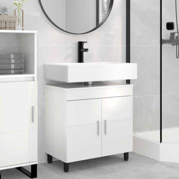 vidaXL Badkamer vaniteitsunit Hoogglans Wit 60 x 35 x 60 cm, Verzenden, Nieuw