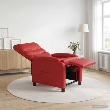 vidaXL Massage Relaxstoel Rood Kunstleer, Verzenden