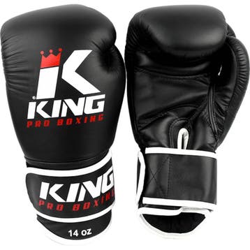 King Pro Boxing Kickboks Handschoenen Zwart KPB/BG 3 Leder, Sport en Fitness, Boksen, Verzenden, Nieuw, Overige