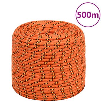 vidaXL Boottouw 8 mm 500 m polypropyleen oranje, Verzenden, Nieuw