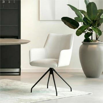 Leren eetkamerstoel Wave - Toledo Purewhite (wit) -, Huis en Inrichting, Stoelen, Bohemian, Eigentijds, Industrieel, Modern, Scandinavisch