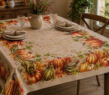 « Vendange d’auteur » — Nappe avec guirlande de vignes -, Antiek en Kunst, Antiek | Meubels | Tafels