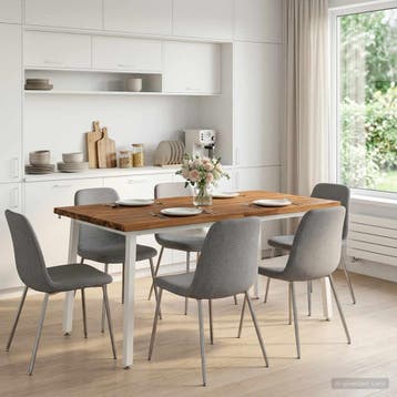 vidaXL Eettafel met levendige rand 160 x 80 x 75 cm Naturel, Verzenden