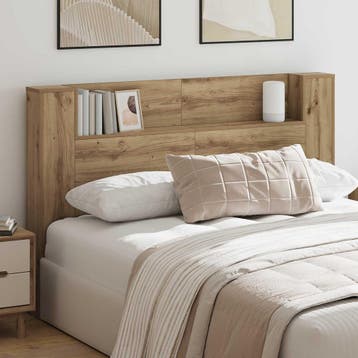vidaXL Hoofdeinde Kast met LED Artisan Eik Bewerkt hout, Verzenden