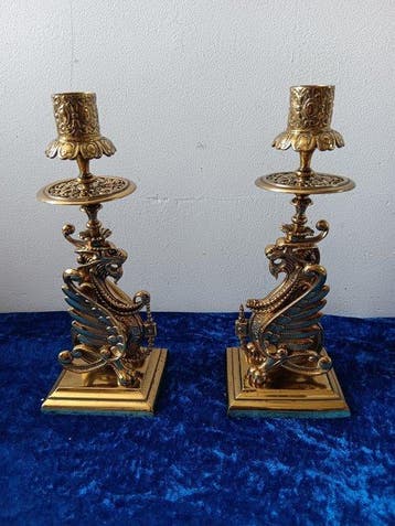 Chandelier (2) - Bronze - Griffon antique