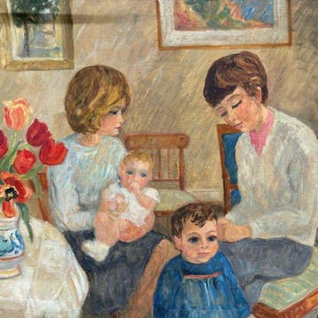 Marie Lucie Nessi Valtat (1910-1992) - Repas dominical, Antiek en Kunst