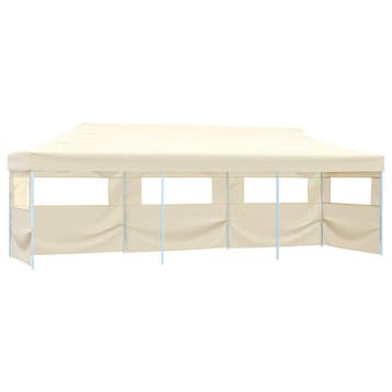 vidaXL Vouwtent pop-up met 5 zijwanden 3x9 m crème, Verzenden