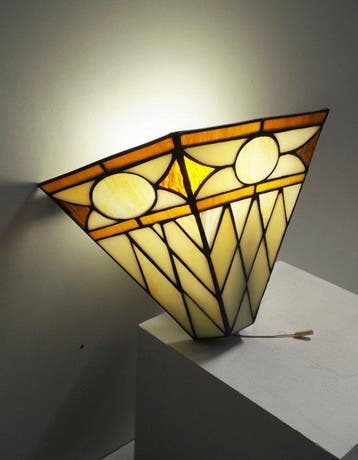 Wandlamp (2) - Glas, Metaal - Massive-Tiffany-stijl