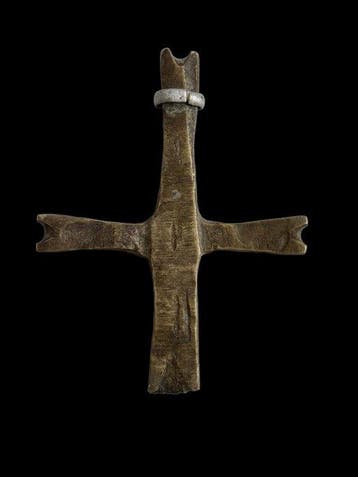 Byzantijns Bronzen Kruis.(8e-10e eeuw).Ae. Zeer goed. - 71