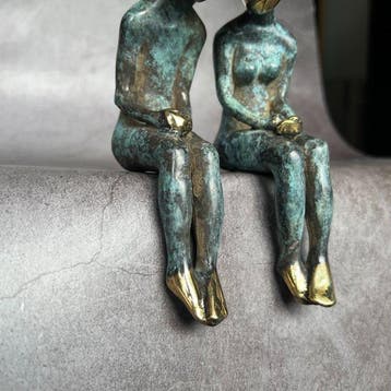 sculptuur, NO RESERVE PRICE - High quality, Bronze Sitting