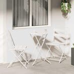vidaXL Tuin Bistro Set 3 pcs Wit Staal, Verzenden