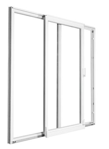 PVC raam kiep schuifpuien b250xh215 cm wit  stomp rechts, Gevelraam of Ruit, Nieuw, Dubbelglas, 160 cm of meer