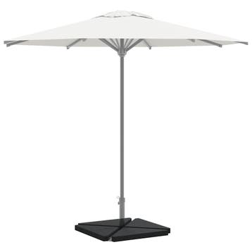 vidaXL Parasolvoetplaten 4 st driehoekig 14 kg graniet zwart, Verzenden, Nieuw