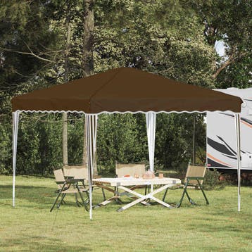 vidaXL Pop-up Feesttent 288 x 288 x 245 cm Taupe Oxford Stof, Verzenden