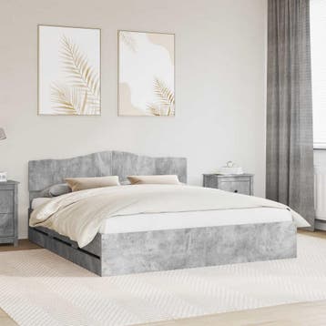 vidaXL Bedframe met lade Beton Grijs 180 x 200 cm, Verzenden, Nieuw