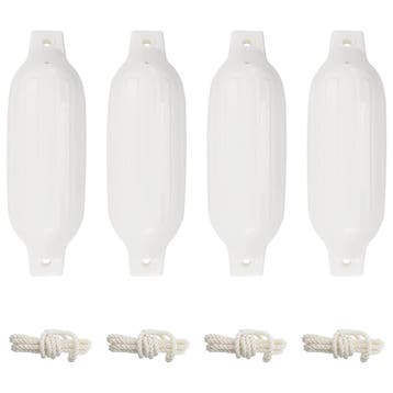 vidaXL Bootstootkussens 4 st Ø 11x40 cm PVC wit, Verzenden, Nieuw