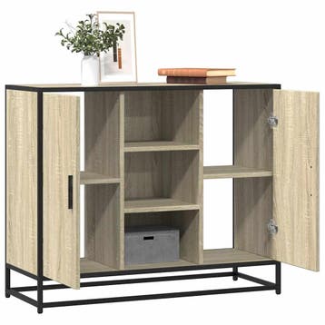 vidaXL Dressoir 92x35x76 cm bewerkt hout sonoma eikenkleurig, Maison & Meubles, Verzenden
