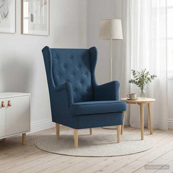 vidaXL Fauteuil Blauw Stof, Verzenden, Nieuw