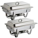 Milan chafing dish 9L | 2x | Met 72-pak brandpasta gel |, Verzenden, Nieuw in verpakking