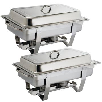 Milan chafing dish 9L | 2x | Met 72-pak brandpasta gel |, Verzenden, Nieuw in verpakking