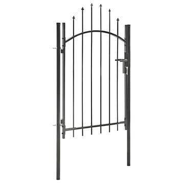 vidaXL Tuinpoort Woerden staal 1x1,5 m zwart, Tuin en Terras, Verzenden, Nieuw
