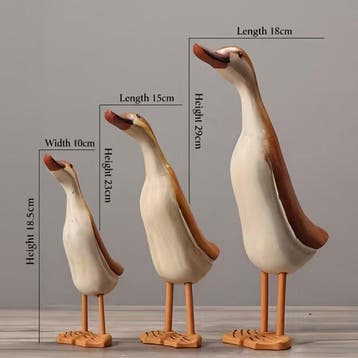 Beeldje - Nordic Three Ducks Ornament (3) - Hout, Antiek en Kunst