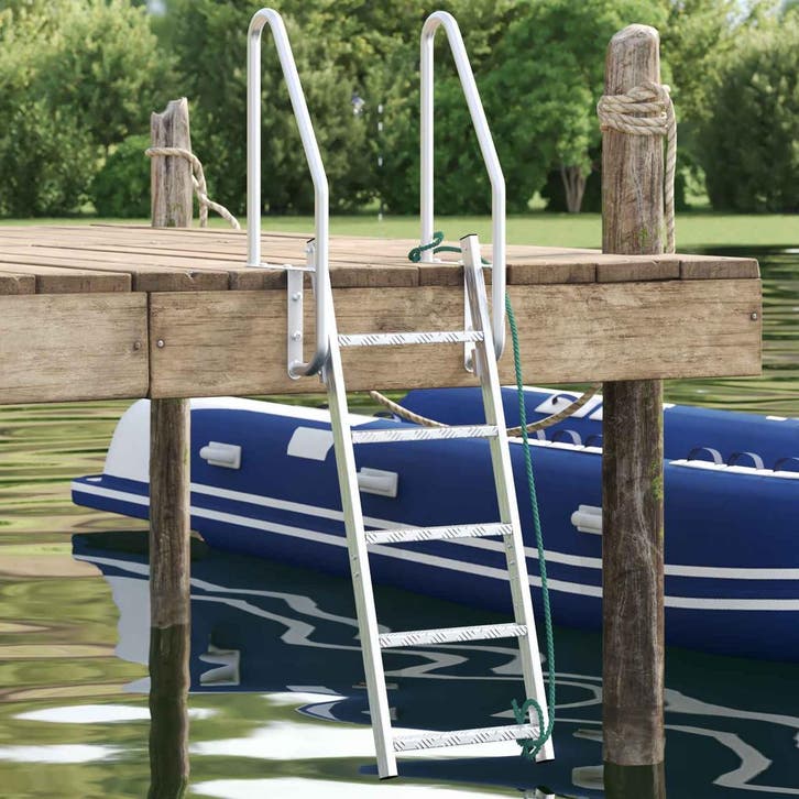 vidaXL 5-treden steigerladder Zilver 58 x 77 x 191 cm, Watersport en Boten, Bootonderdelen, Nieuw, Verzenden