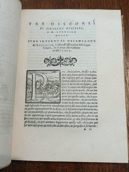 Ruscelli Girolamo - Tre discorsi di Girolamo Ruscelli a, Antiek en Kunst, Antiek | Boeken en Manuscripten