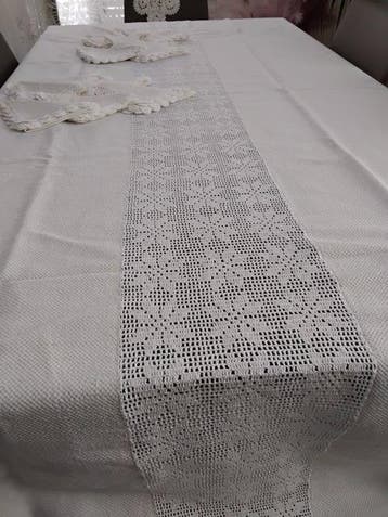 Nappe - 220 cm - 120 cm - Nappe artisanale avec douze