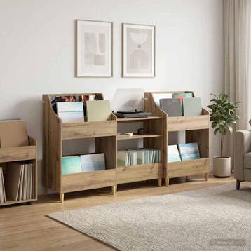 vidaXL Media Planken Set 3 st Artisanaal eiken 212 x 46 x, Verzenden, Nieuw