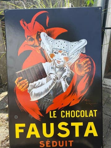 Emaille bord le Chocolat Fausta séduit - Enseigne