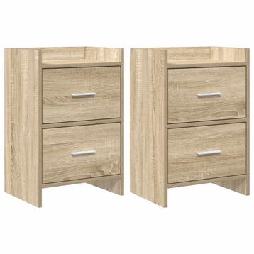 vidaXL Nachttafels 2 st Sonoma Eiken 40 x 30 x 60 cm Bewerkt, Verzenden