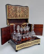Cave à Liqueur époque - Boulle marqueterie met Gravering -