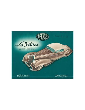 1949 DELAGE D6 3-LITER LEAFLET FRANS, Ophalen of Verzenden, Nieuw