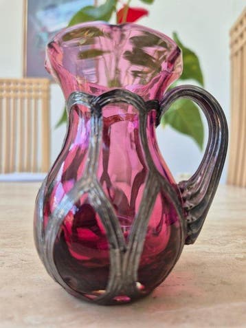 S. Herbert & Co - Pichet - Verre canneberge - Rubis doré,, Antiquités & Art