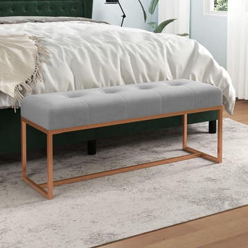 vidaXL Bankje 110x36x45 cm fluweel grijs, Verzenden