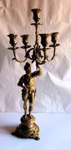 Kandelaber 60 cm hoog - Verguld brons - Frankrijk eerste