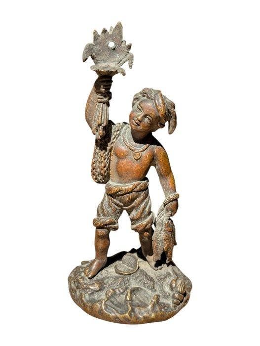 Beeld, Antique Bronze Statue - 14 cm - Brons, Antiquités & Art, Antiquités | Céramique & Poterie
