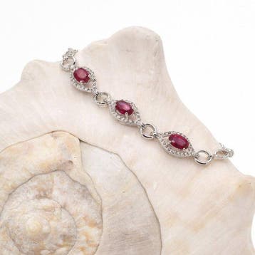 Zonder minimumprijs - Armband Verguld Robijn - Topaas - 18k, Nieuw
