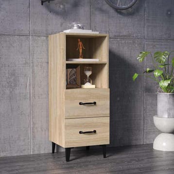 vidaXL Dressoir 34,5x34x90 cm bewerkt hout sonoma, Verzenden, Nieuw