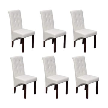 vidaXL Eetkamerstoelen 6 st kunstleer wit, Verzenden, Nieuw
