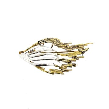Bicolor gouden broche, Ophalen of Verzenden