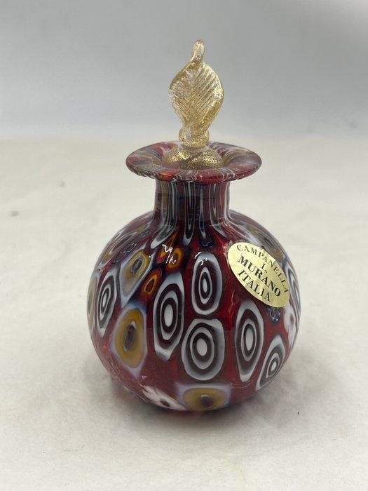Livio Campanella - Vaas - Muranoglas - Fles met 24k gouden, Antiek en Kunst, Antiek | Glaswerk en Kristal
