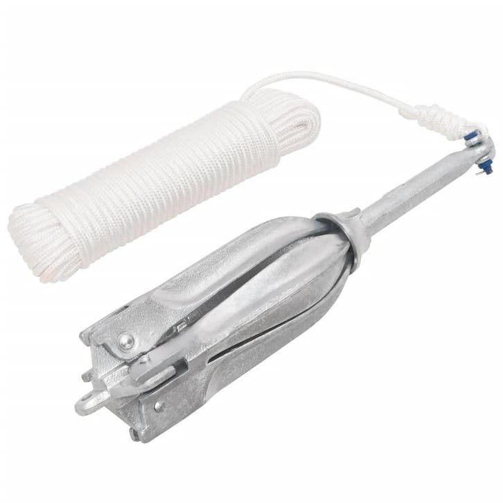 vidaXL Anker met touw inklapbaar 10 kg thermisch verzinkt, Watersport en Boten, Bootonderdelen, Nieuw, Verzenden