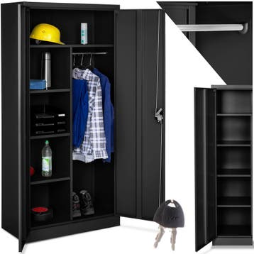 Lockerkast met 6 vakken en hanggedeelte - zwart, 80 cm, Huis en Inrichting, Verzenden, Nieuw