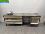 RVS Spoeltafel met spoelbak en kraan 250 cm 230V Horeca, Zakelijke goederen, Ophalen of Verzenden, Nieuw in verpakking