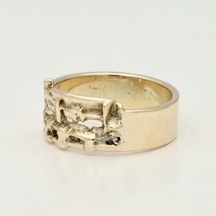 Ring - 14 karaat Geel goud, Handtassen en Accessoires, Ringen
